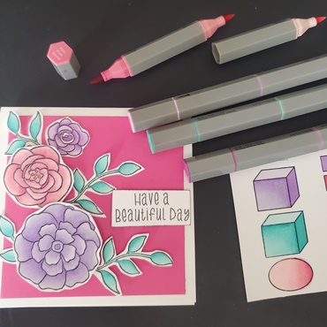 Alcohol Marker Floral Card