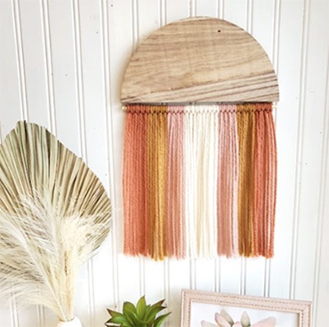 Wood and Yarn Wall Hanging