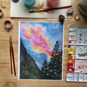 Watercolor Galaxy Workshop
